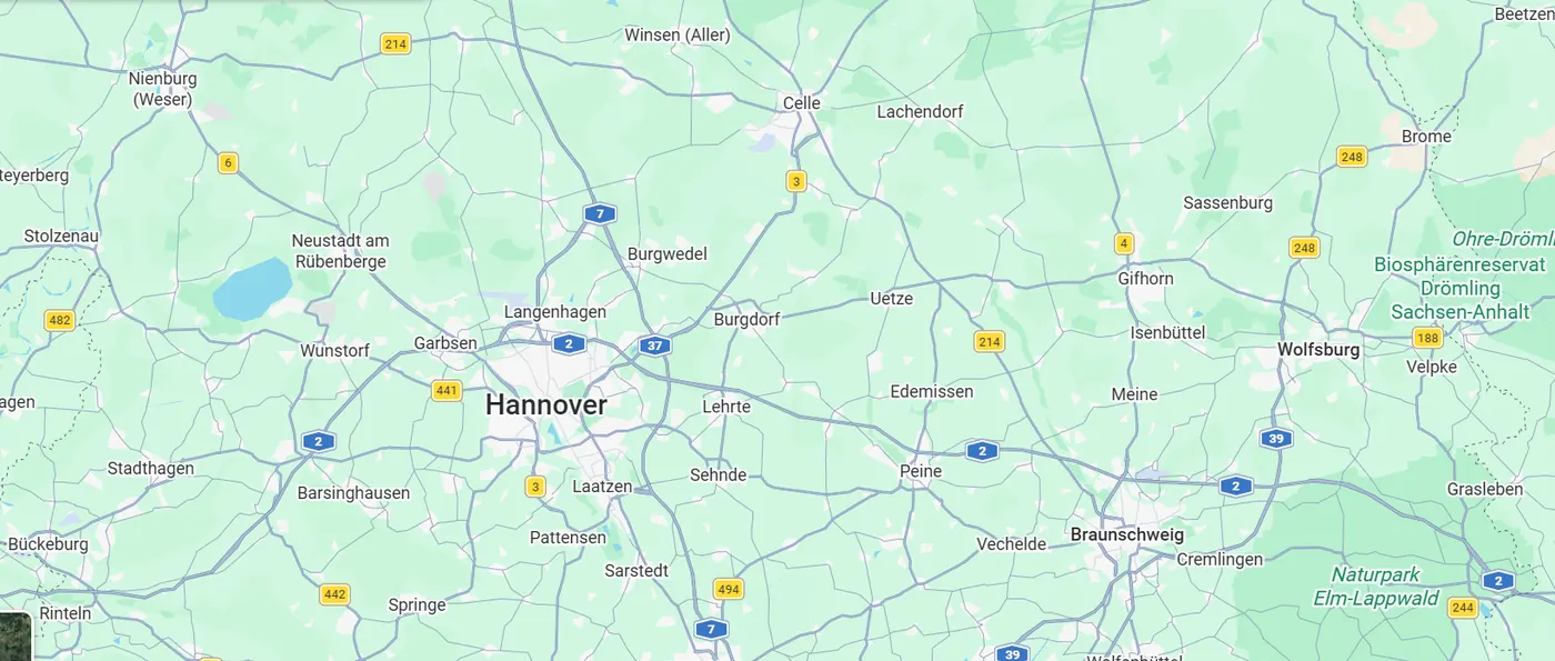 Einsatzgebiet von Semko's Services rund um Meine, Nienburg, Gifhorn, Wolfsburg und Braunschweig